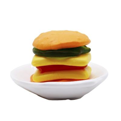 China Big Mac Burger Snack Colorful Natural Sweet And Sour Fruity Burger Fudge Candy for sale