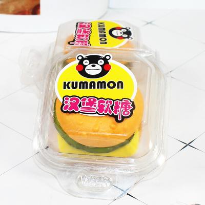 China Natural Fudge Burger Fast Food Gummy Sweet Burger Kumamon Gummy Candy for sale