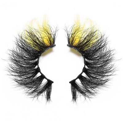 China Mink Eyelash Strips 25MM Fluffy Mink Colored Eyelash Extension Colorful Fast Delivery Color for sale