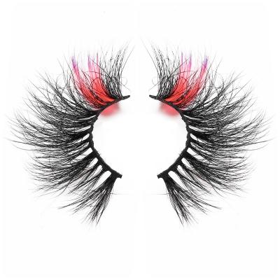 China Colored Trending Products 25MM Mink Eyelash 3D Colored Mink Colored Eyelash Extension for sale