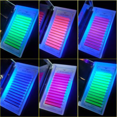 China Glow In The Dark Individual Fake Fluorescent Colorful Pink UV Light Wicks Yellow-Orange Glow In The Dark Eyelash Extension Neon Wick for sale