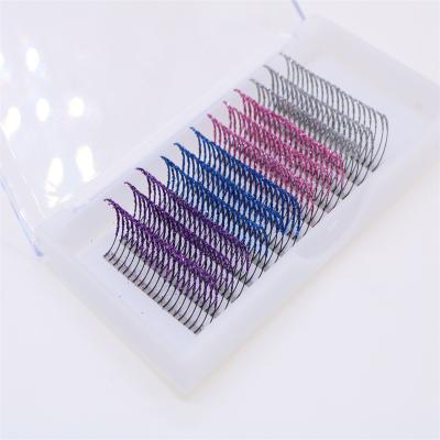 China Glitter Colors Mix Individual Color Eyelash Extension Professional Private Label Lash Extension Professional Glitter Eyelash Extension for sale