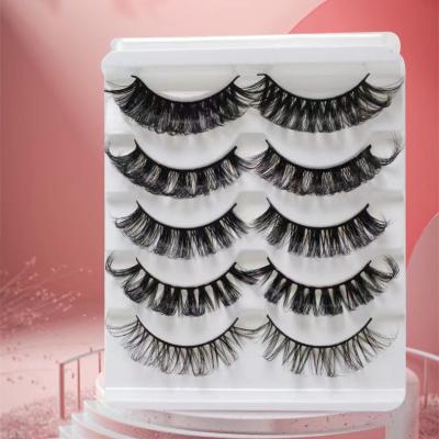 China Qingdao Natural Long Lashes Factory False Eyelashes Wholesale 5 Pairs Mix Faux Mink Eyelashes With Eyelash Boxes Logo Custom Packaging for sale