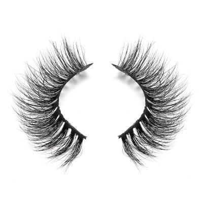 China Special Hot Sale Fluffy 3D Tapered Natural Mink Eyelashes Oem 3D Fake Mink Eyelashes for sale