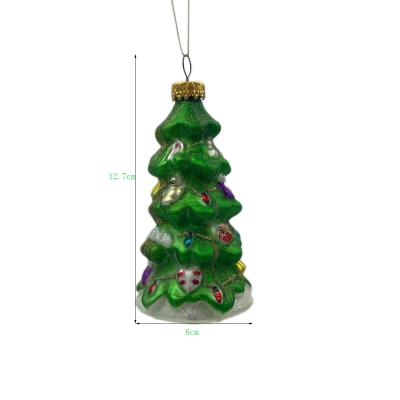 China Chirstmas Christmas Glass Ball Decoration Customized Christmas Ornament Hanging Hanging Design With Tree Shape Home Decor for sale