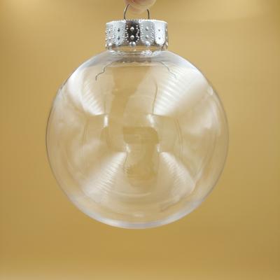 China Home Festival Decoration Factory Supply 8cm Clear Plastic Christmas Ball Ornament for sale