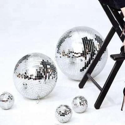 China Beautiful Handmade 50cm Silver Disco Mirror Ball For Window Decoration for sale