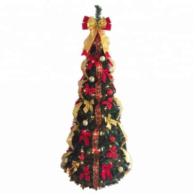 China Home Decoration 6ft Festival Pre-Lit Pop Up Folding Christmas Tree With Lights for sale