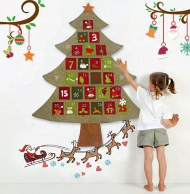 China Reusable Advent Calendar Festival Decoration Nativity Home Christmas Tree for Xmas Wall Decoration for sale