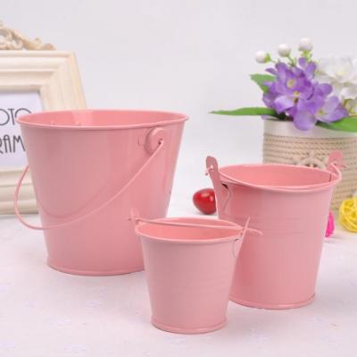 China Tin Multi colored hot sale cheap price cute metal tin mini bucket for garden and balcony for sale