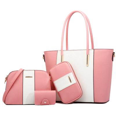 China Lady New Arrival Office Lady Quality PU Daily Cross - Body Bag Tote Bag Wallet Purse and Card Holder 4 in1 Set for sale