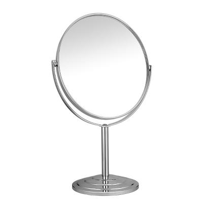 China Small Gift Princess Mirror Beauty Desktop Portable Double-Sided Rotating Magnifying Metal Makeup Desktop Dressing Table Mirror for sale