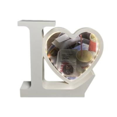 China Love Photo Frame Mirror Sublimation Mirror Lighted Souvenir Desktop Gift for sale