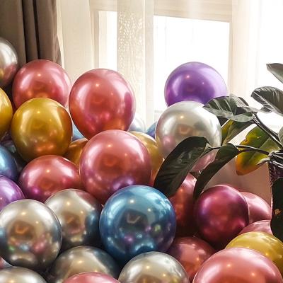 China Party 10inch Chrome Metal Pearl Metallic Latex Balloons Party Decorations for sale