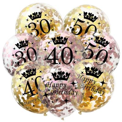 China Party Custom Design 12inch Latex Double-printed Confetti Balloon Eid Party Decorations for sale