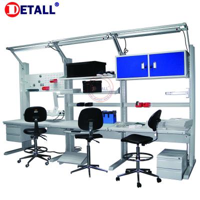 China Movable Repair Warehouse Detall OEM Adjustable Anti Static Work Bench ESD Work Table For Workshop for sale