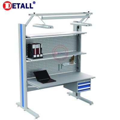 China Detall warehouse workbench assembly line workbench esd led lighting with drawer cabinet for sale