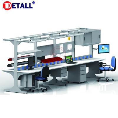 China Commercial Furniture Detall ESD New Designed Anti-Static Electric Workstations Adjustable Anti-Static Table With Lathe Line Style for sale