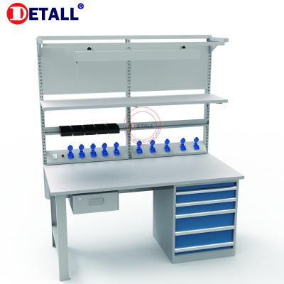 China Warehouse Detall Metal Frame Workbench / Metal Wood Table for sale