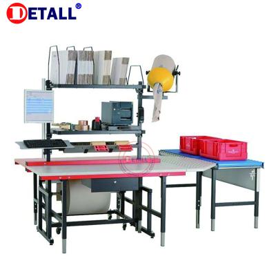 China Warehouse Detall Mobile Phone Table Packing Station With Cutter For Electronic Factory for sale