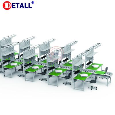 China Detall heat resistant rolling table assembly production line with PVC steel roller used for packing and assembling for sale