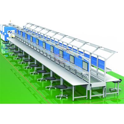 China Detall PVC Belt Conveyor Assembly Heat Resistant Mobile Table Production Line For Led TV Assembling for sale