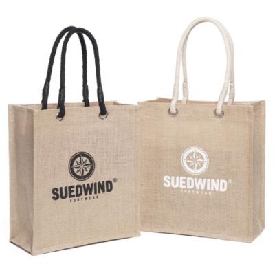 China Eco-friendly new design custom logo printed shopping handbags wine bottle jute tote bag for sale