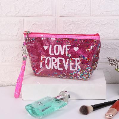 China Professional Custom Fashion PVC Lady Cosmetic Travel Bags Small Zipper Fashion Makeup Bag for sale