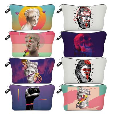 China Fashion Women Pouch Waterproof Travel Cosmetic Poly Bags 3D Printing Funny Art Home Wash Novation Bag for sale