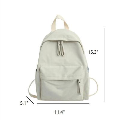 China New Trend Waterproof Solid Color Canvas Popular Women's Regular Backpack Shoulder Bag School Bag for sale