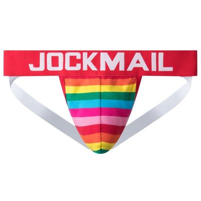 China Cotton Antibacterial Hot Selling Men's JOCKMAIL Underwear Striped Gay Jockstraps LGBTQ Party Briefs Bikini Fashion Male Sexy Sissy Thong for sale