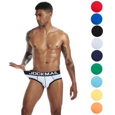 China Solid Color Low Waist Underwear Mens Cotton JOCKMAIL Boxer Shorts Comfy Swimming Trunks Antibacterial Breathable Briefs Shorts For Men for sale