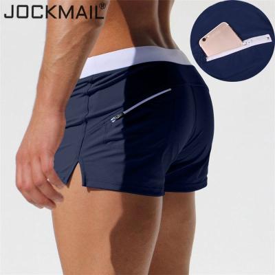 China Jockmail2020 new men's swimming underwear breathable sexy back trunks men's swimwear pocket swim trunks swim trunks for sale