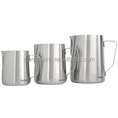 China Traditional Espresso Latte Art Coffee Mug Stainless Steel Skimming Pitcher Milk Jugs for sale