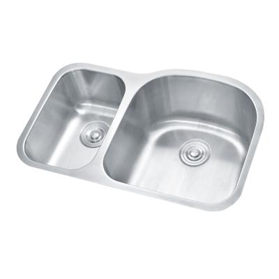 China Without Faucet 8153L Stainless Steel Double Bowls Undermount Kitchen Sink for sale