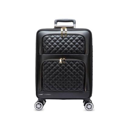 China Busy Leather Suitcase Spinner Retro Travel Board Trolleys Hand Luggage Bag On Wheel For Travel for sale