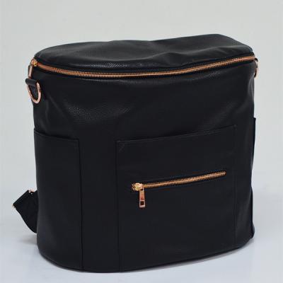 China 100% Eco-friendly Fashionable Leather Backpack Travel Bag Maternal Baby Diaper Bags for sale