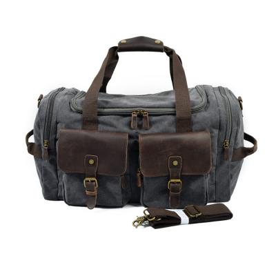 China ENGLAND STYLE wholesale mens custom waterproof waxed canvas travel duffel bag with leather handle for sale