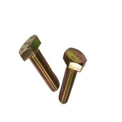 China hexagon head Yellow zinc plated fasteners manufacturing for sale