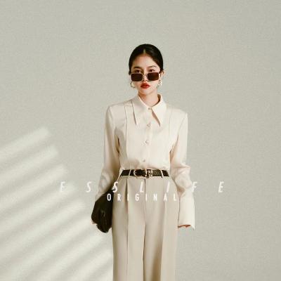 China High quality anti-pilling lapel pointed long collar sleeves slim cut shirt for daily life for sale