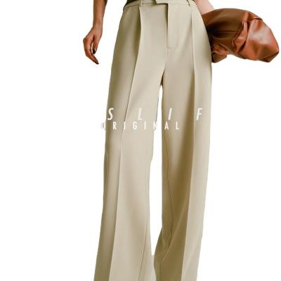 China Wholesale Custom Made Plus Size Anti-Wrinkle Long Legs Pants Anti Wrinkle Leisure Wide Leg Suit for sale