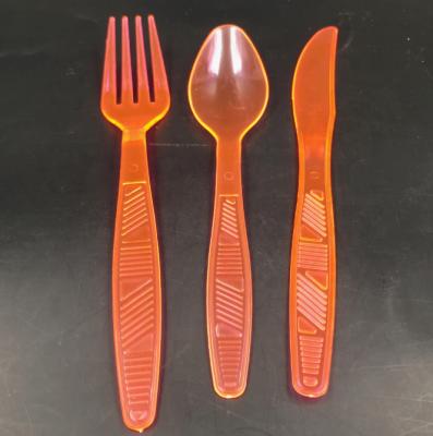 China Disposable Clear Plastic Cutlery Sets Disposable Flatware PS Cutlery Knife Fork Spoon for sale