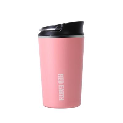 China Sustainable EARTH 380ml RED Coffee Vacuum Stainless Steel Tumbler Insulated Tumbler Mug With Lift Ring for sale