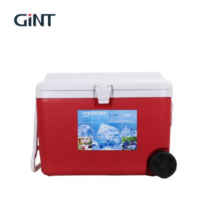 China Waterproof China Customized Promotion Mini Portable Plastic Ice Cooler Box With Wheels for sale