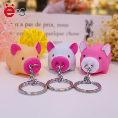 China 2021 Hot Selling Key Safe PVC Plastic Key Chain And Cheap Animal Decoration 2021 Small Gifts Pig for sale