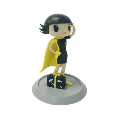 China Sweet Action Toy Pretty Stewardess Black Suit Cartoon Toy Vinyl Figure for sale