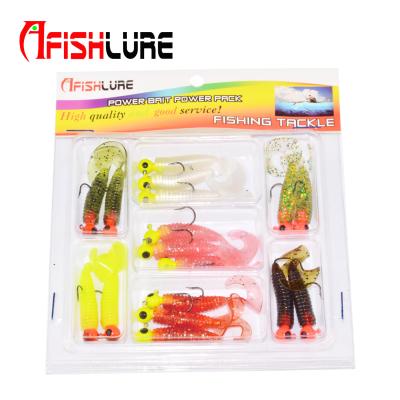 China PVC Fishing Lure Sets 34pcs Soft Lure Fishing Bait Set 17pcs Lead Hook+17pcs Soft Lure Fishing Kits for sale