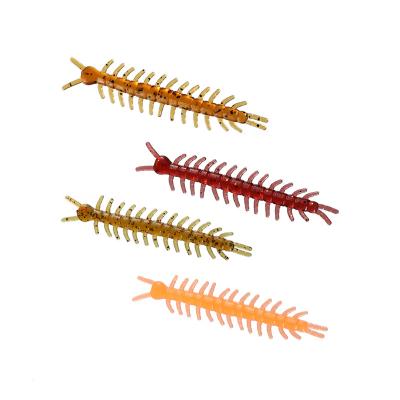 China Plastic PVC Mini Centipede Soft Lure Fishing Lure Artificial Bait 55mm 0.45g Mini Soft Fishing Lure for sale