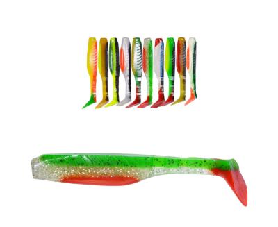 China Soft PVC Lure Bait Fishing Lure 90mm 7.5g Silicone Bait T Tail Fishing Equipment Easy Menhaden Shad for sale