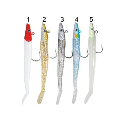 China Soft PVC Groundbait Lead Head Fish T Tail 11cm 22g Fishing Lure Body Lead Bass Brilliant Lure Wholesale for sale